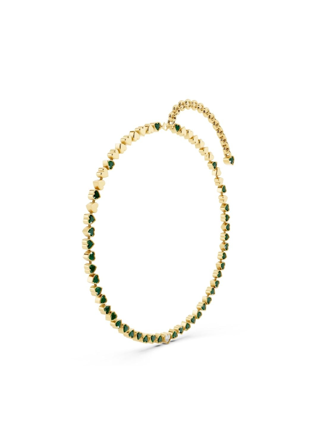 Emerald Heart Tennis Necklace Image 1