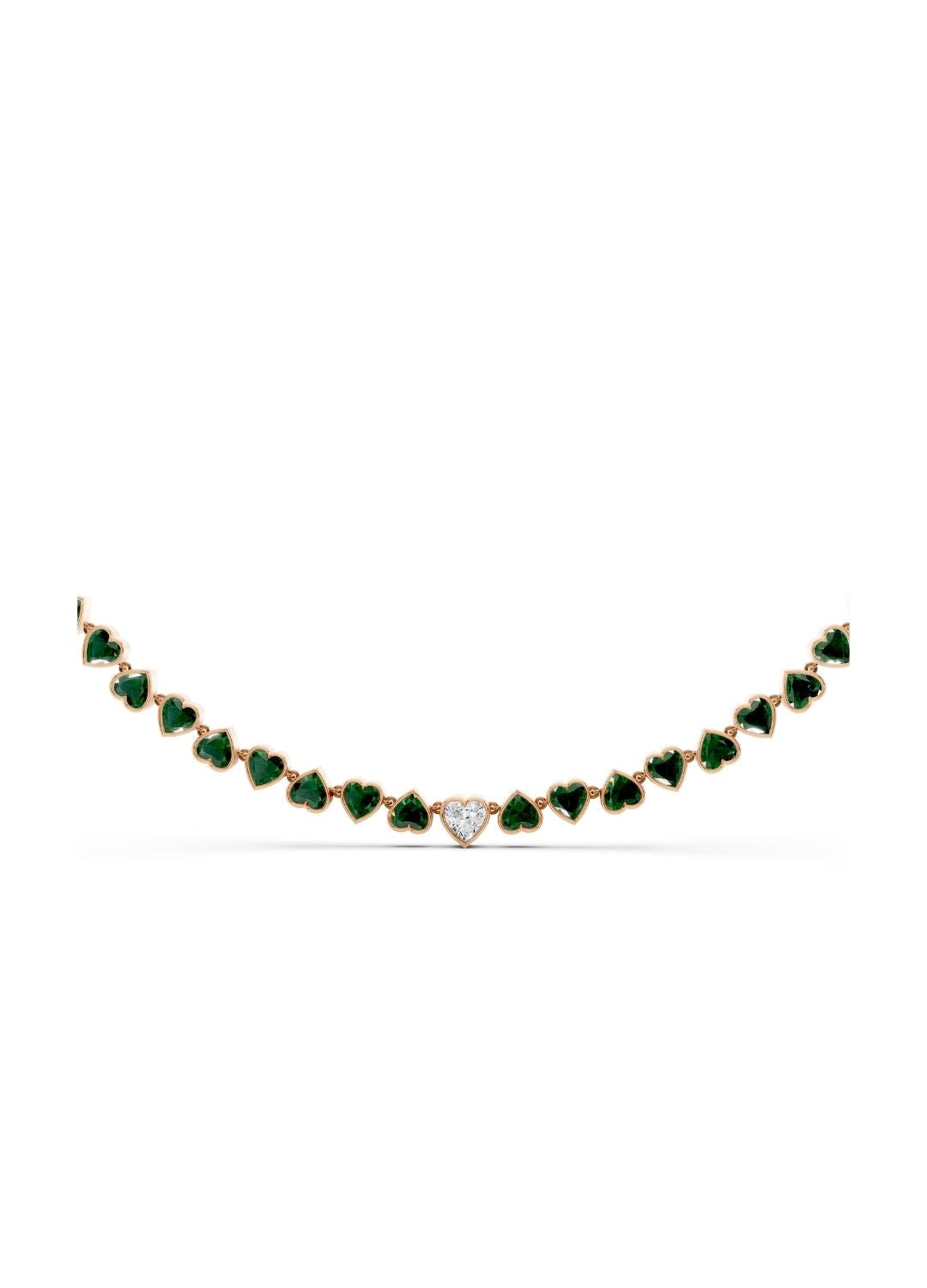 Emerald Heart Tennis Necklace Image 7