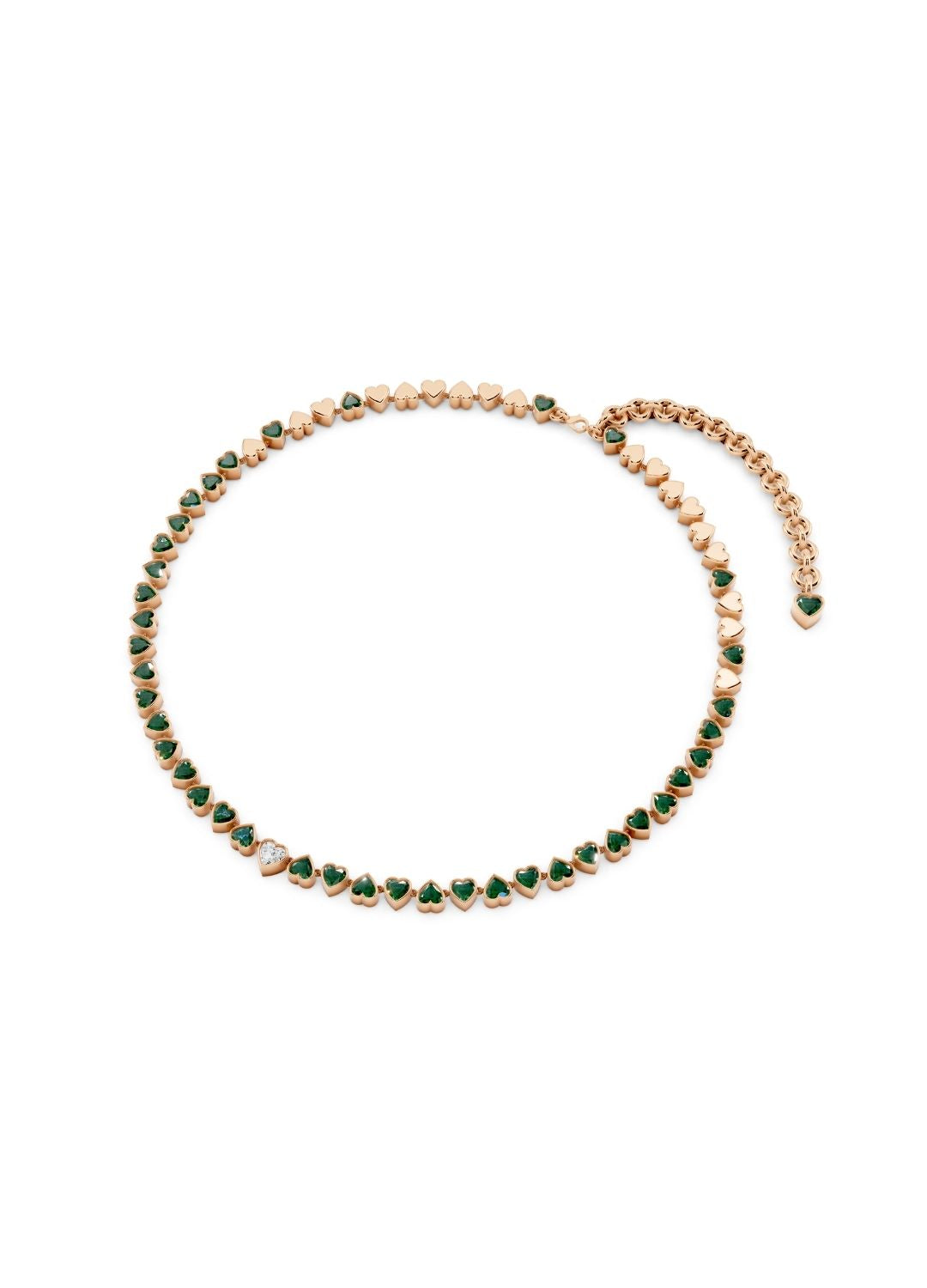 Emerald Heart Tennis Necklace Image 6