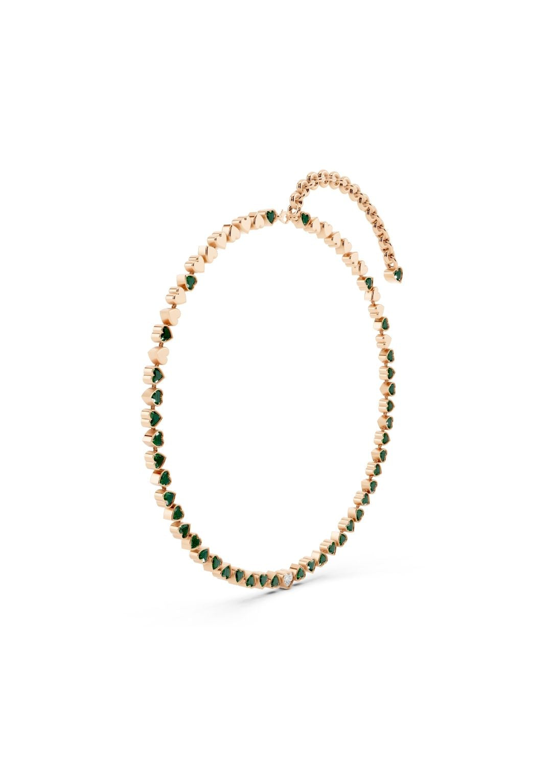 Emerald Heart Tennis Necklace Image 8