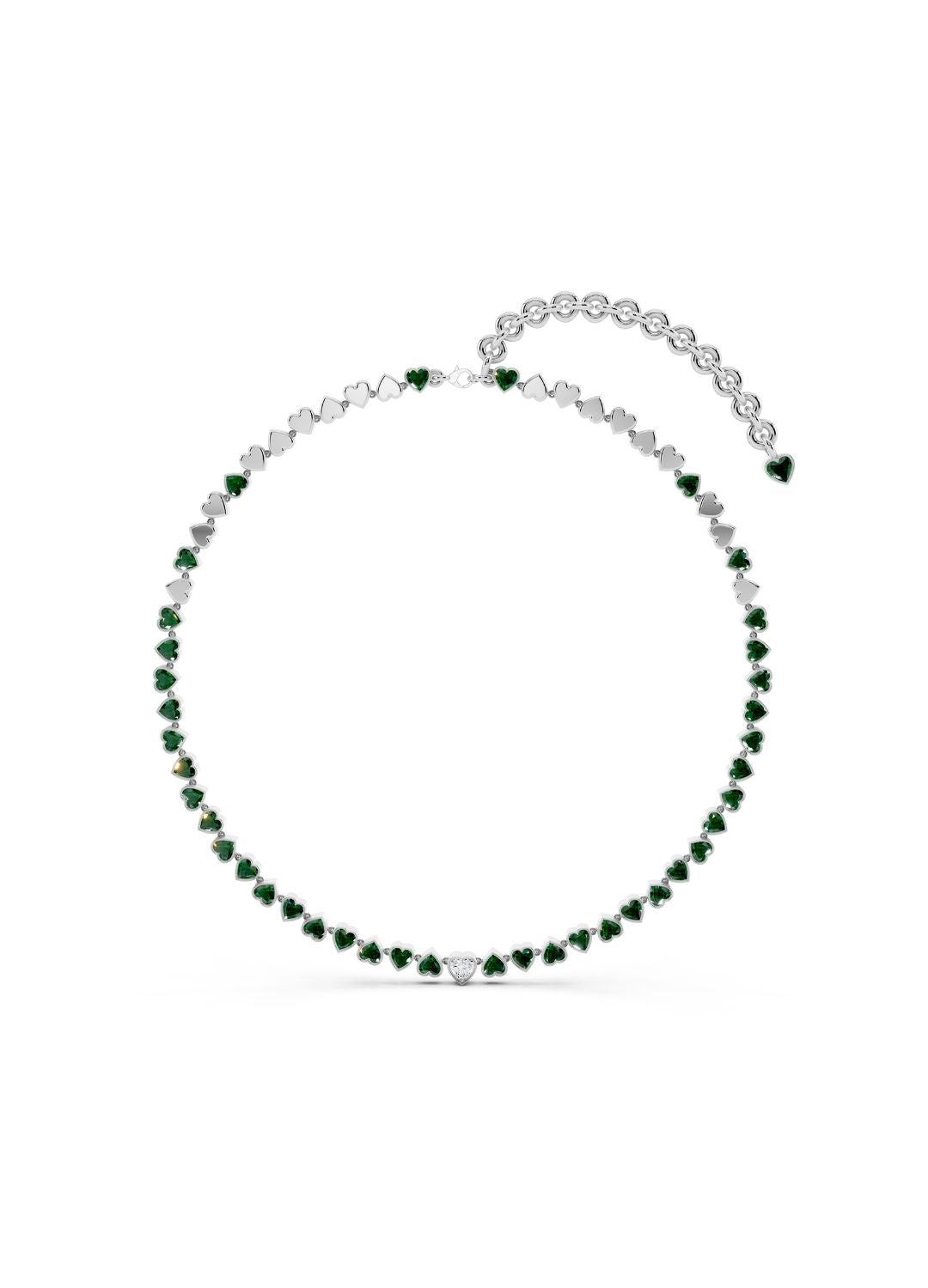 Emerald Heart Tennis Necklace Image 9