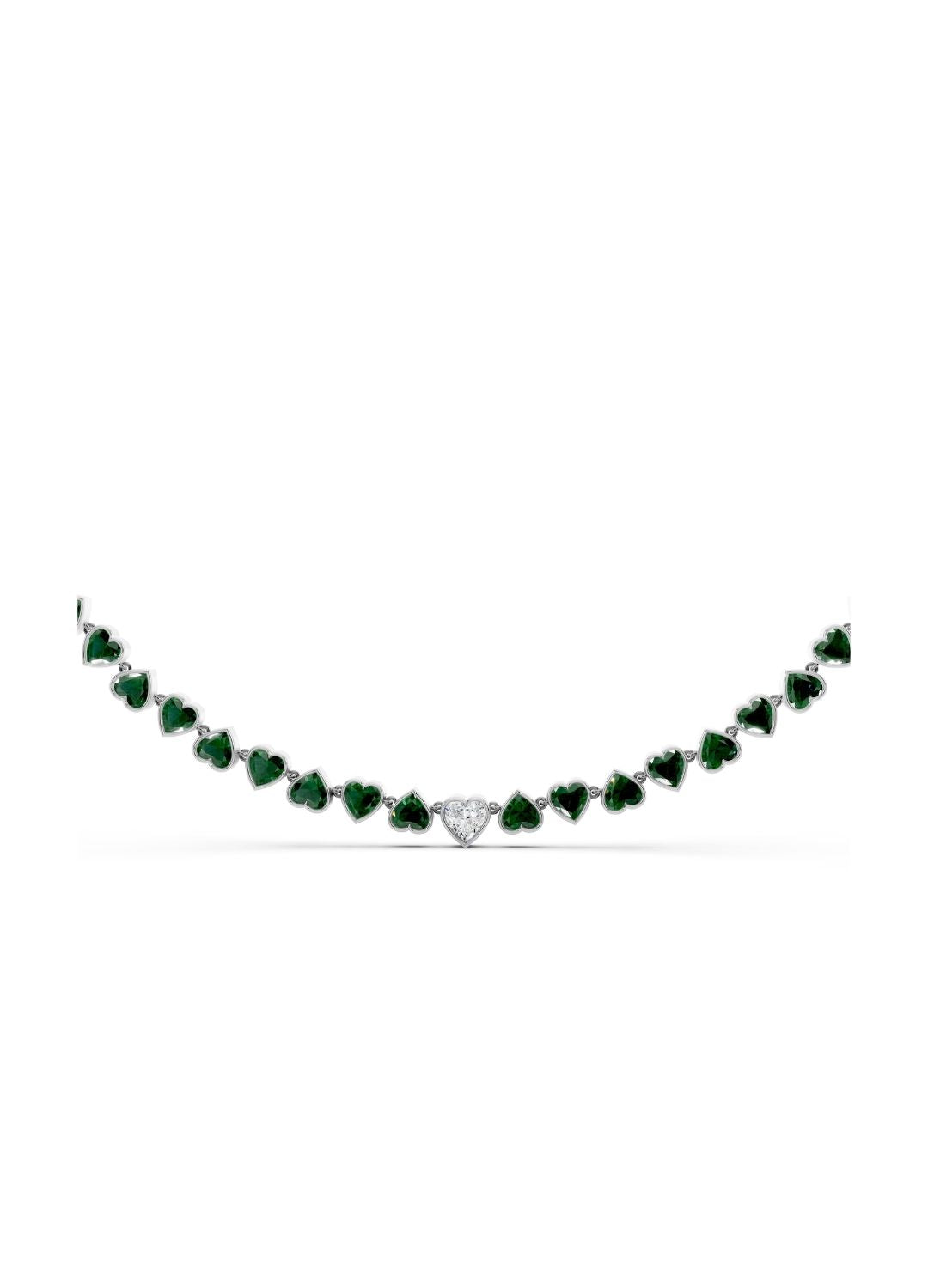 Emerald Heart Tennis Necklace Image 11