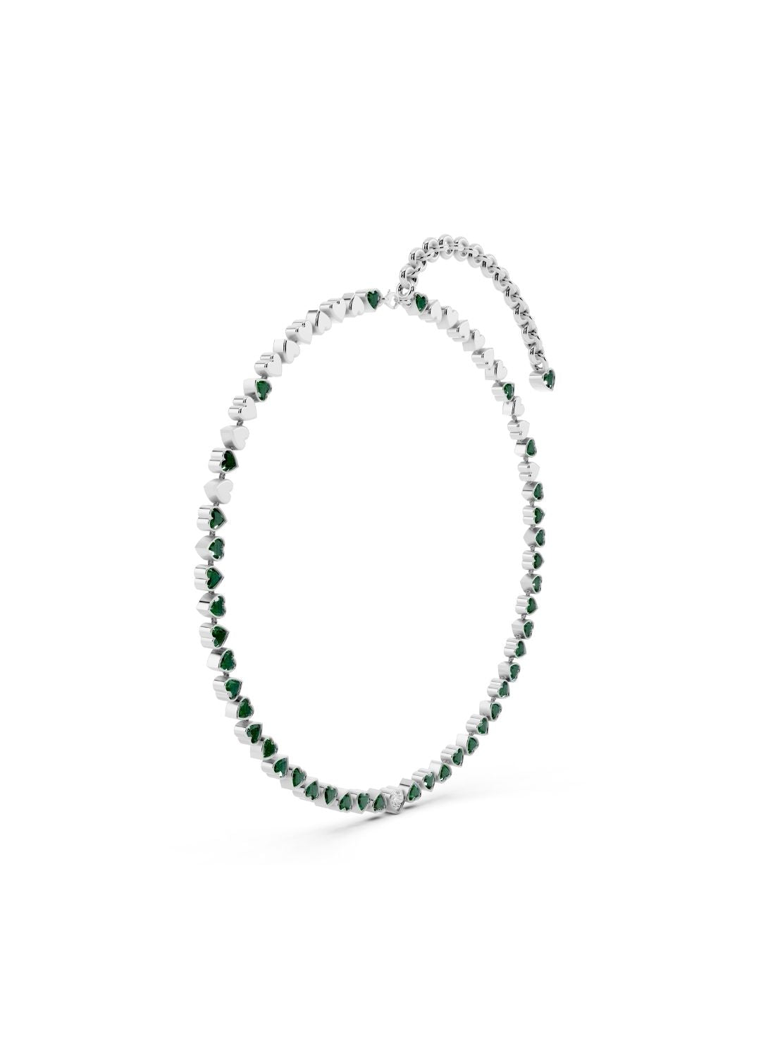 Emerald Heart Tennis Necklace Image 10