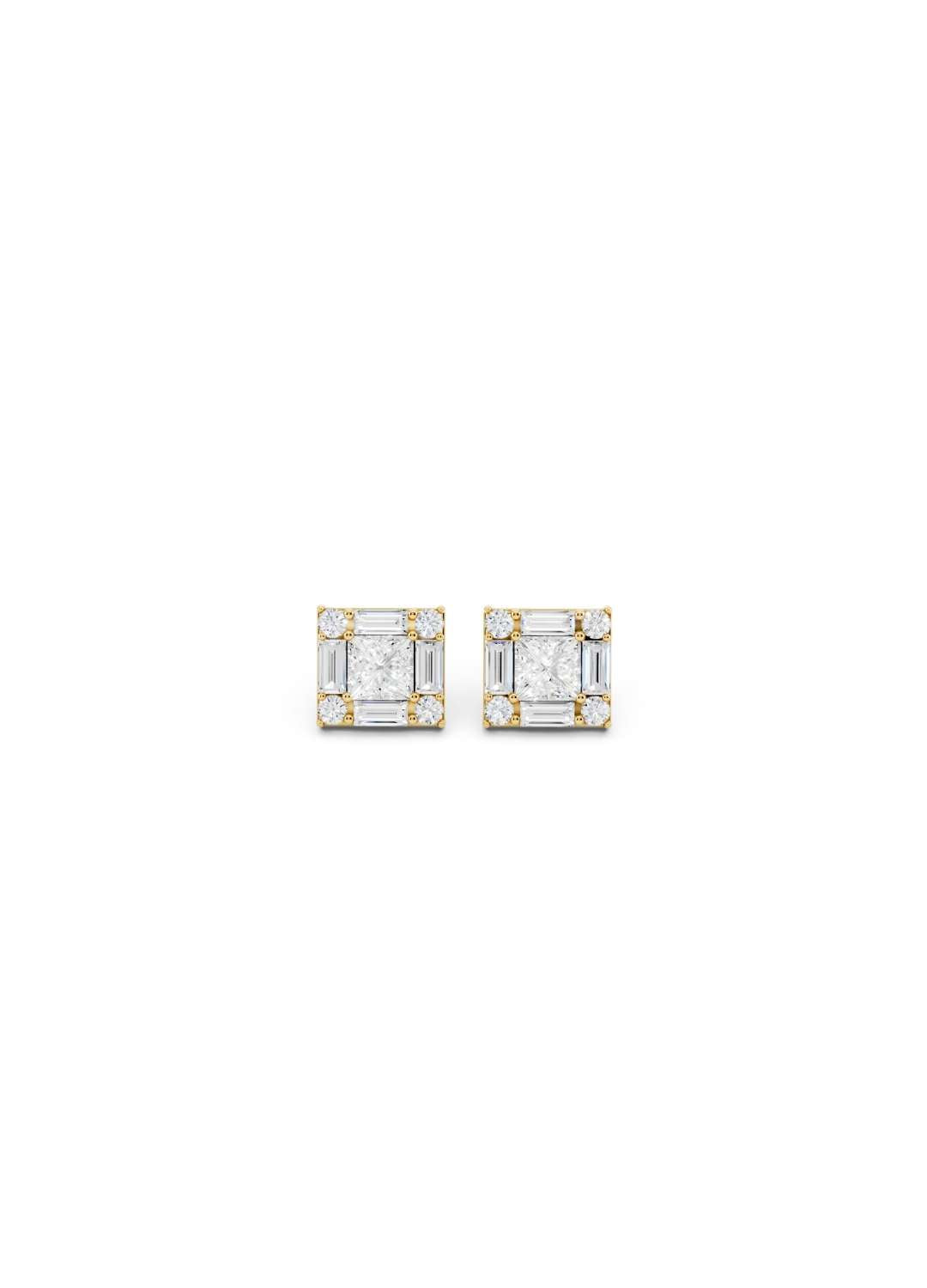 Emerald Illusion Diamond Stud Earrings Image 1