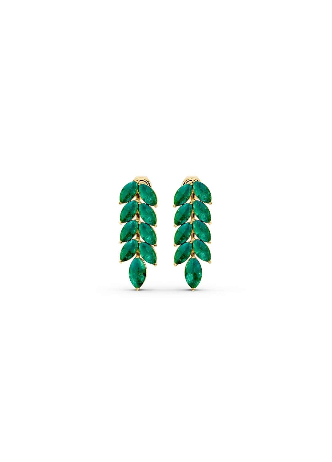 Emerald Leaf Drop Earrings Image 1