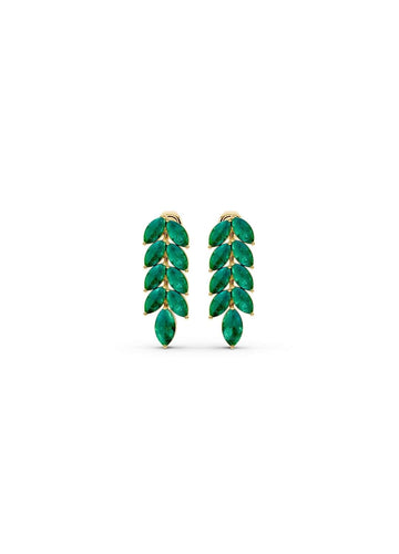 Emerald Leaf Drop Earrings Image 1
