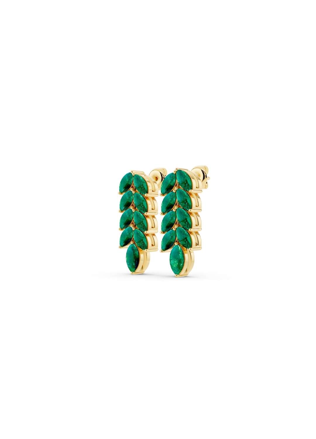 Emerald Leaf Drop Earrings Image 3