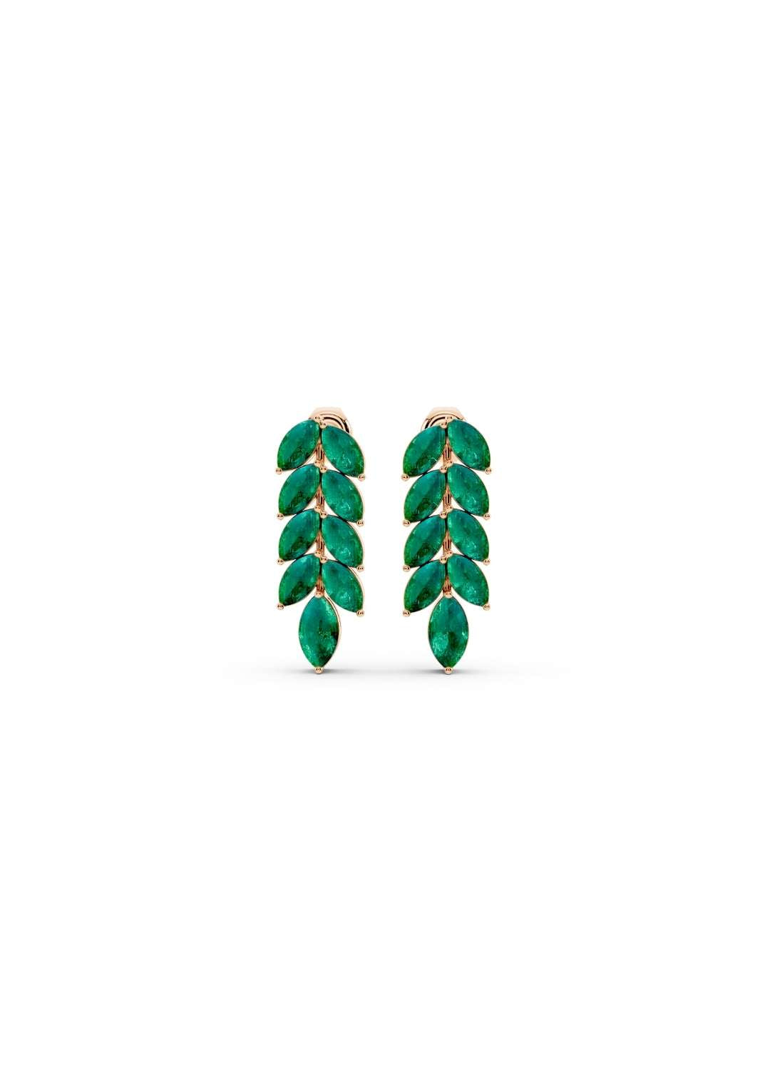 Emerald Leaf Drop Earrings Image 6