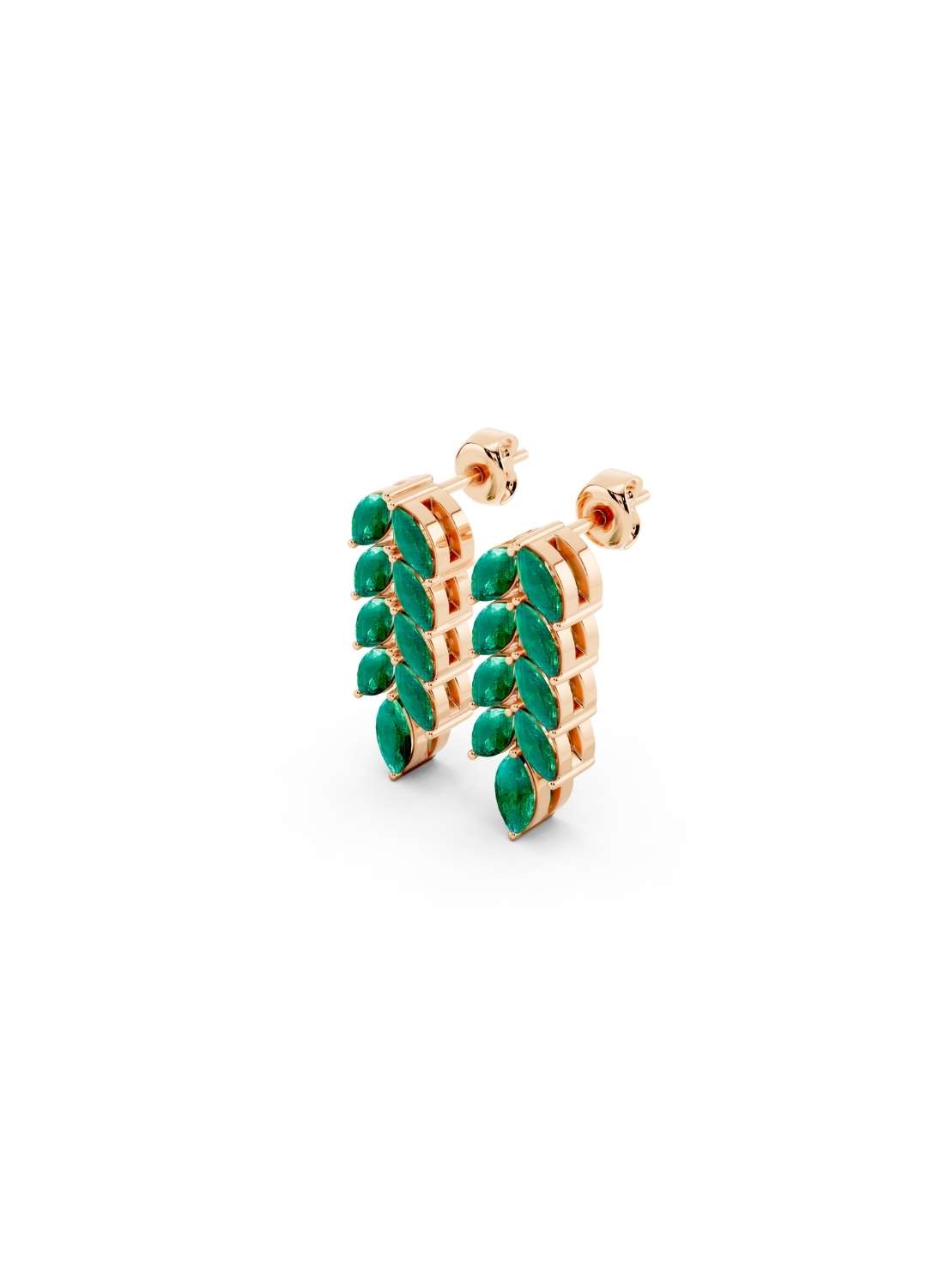 Emerald Leaf Drop Earrings Image 8