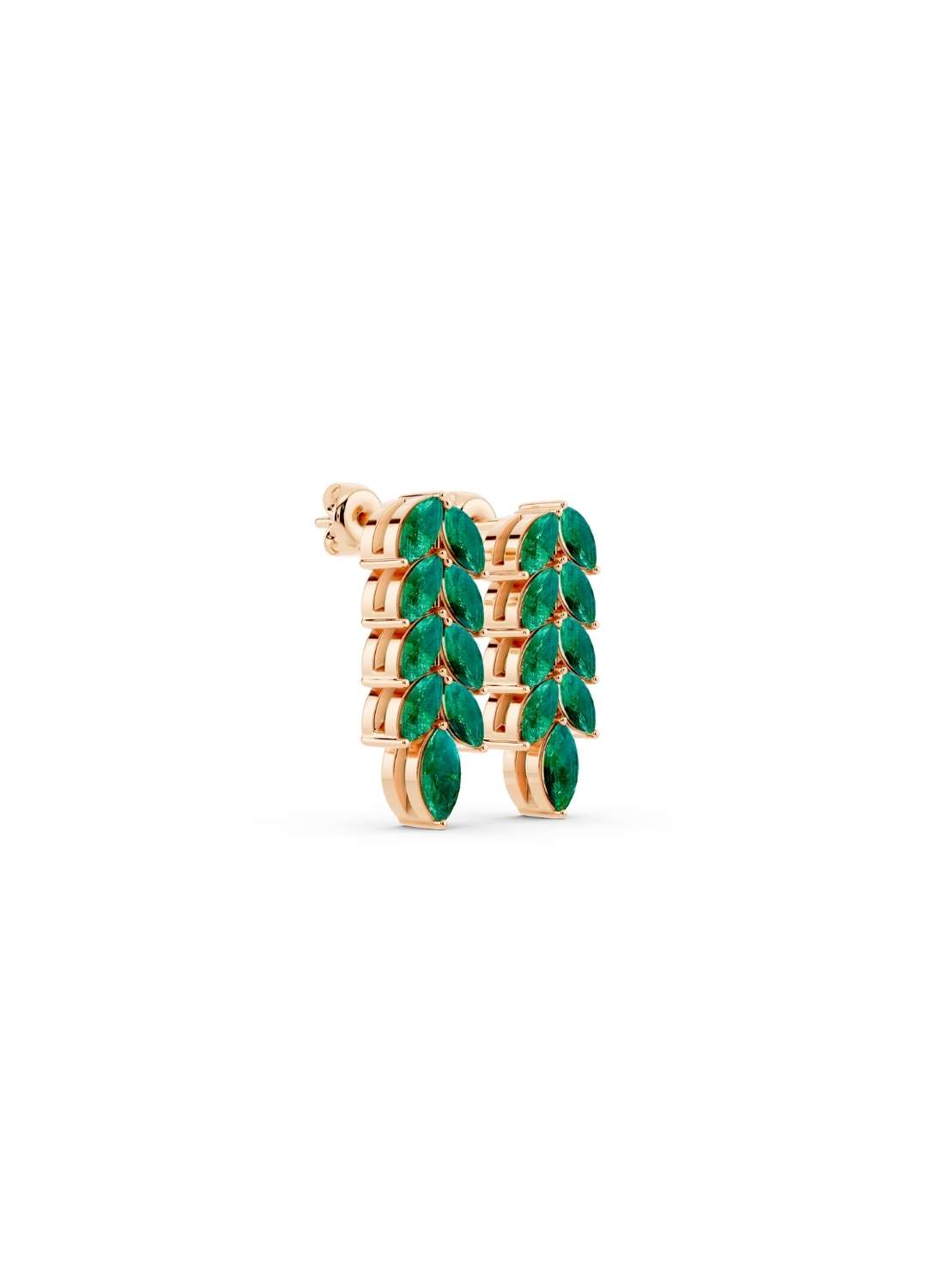 Emerald Leaf Drop Earrings Image 9