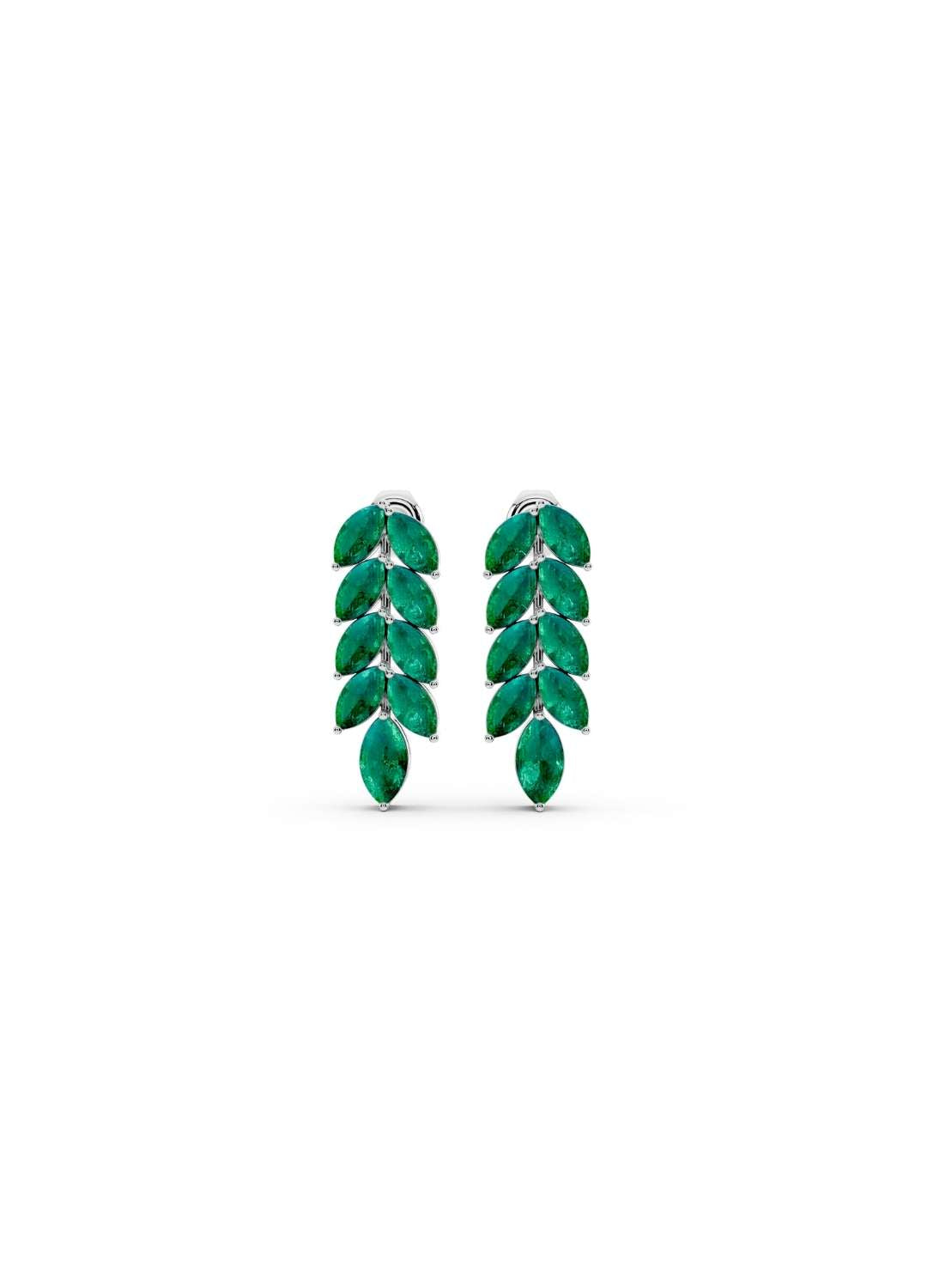 Emerald Leaf Drop Earrings Image 11