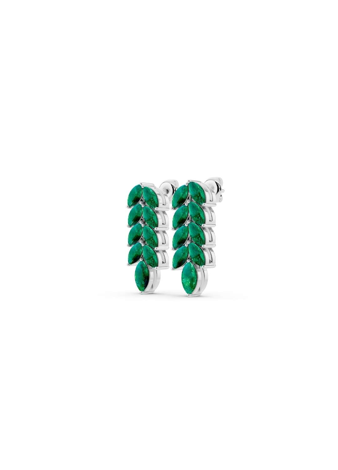 Emerald Leaf Drop Earrings Image 12