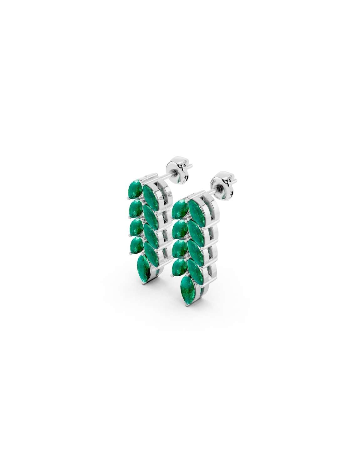 Emerald Leaf Drop Earrings Image 13