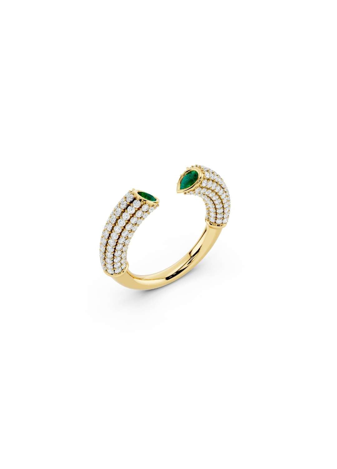 Emerald Pave Ring Image 4