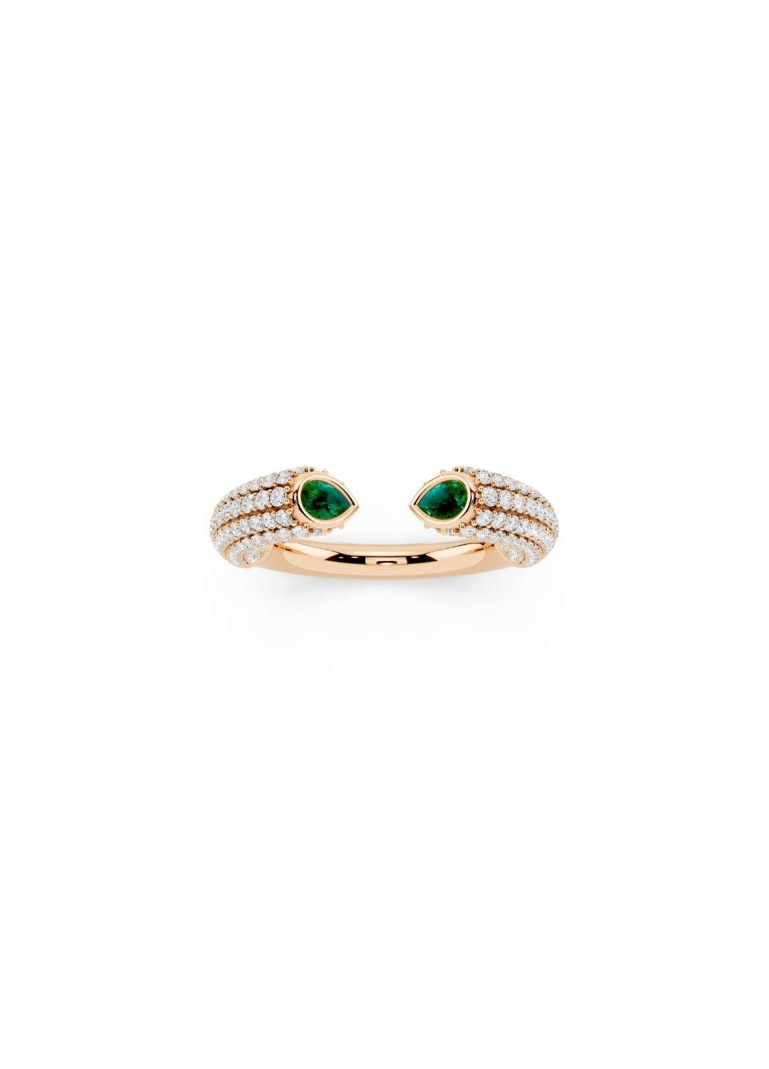 Emerald Pave Ring Image 7