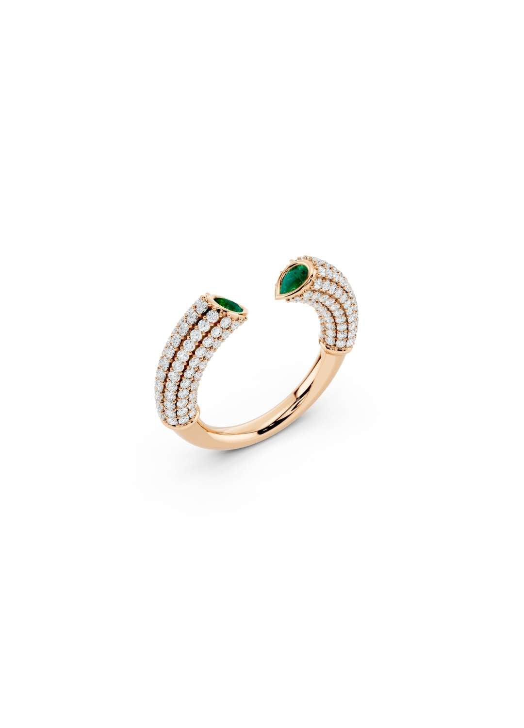 Emerald Pave Ring Image 9