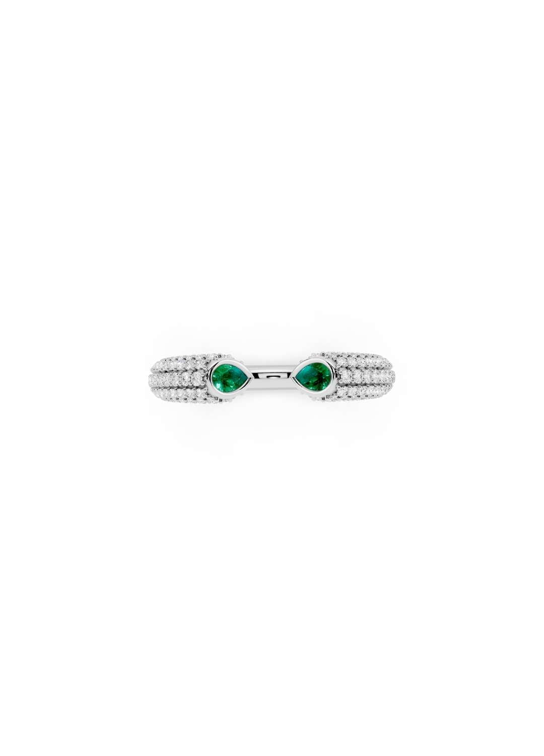 Emerald Pave Ring Image 11