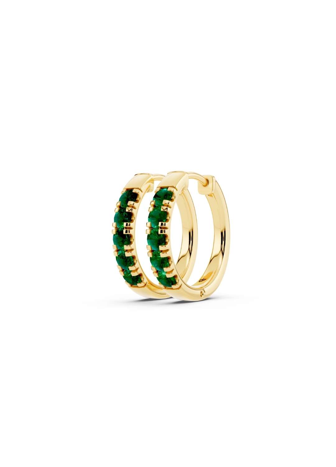 Emerald Petite Hoop Earrings Image 1