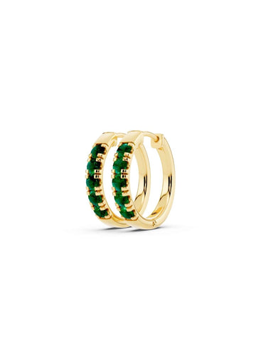 Emerald Petite Hoop Earrings Image 1