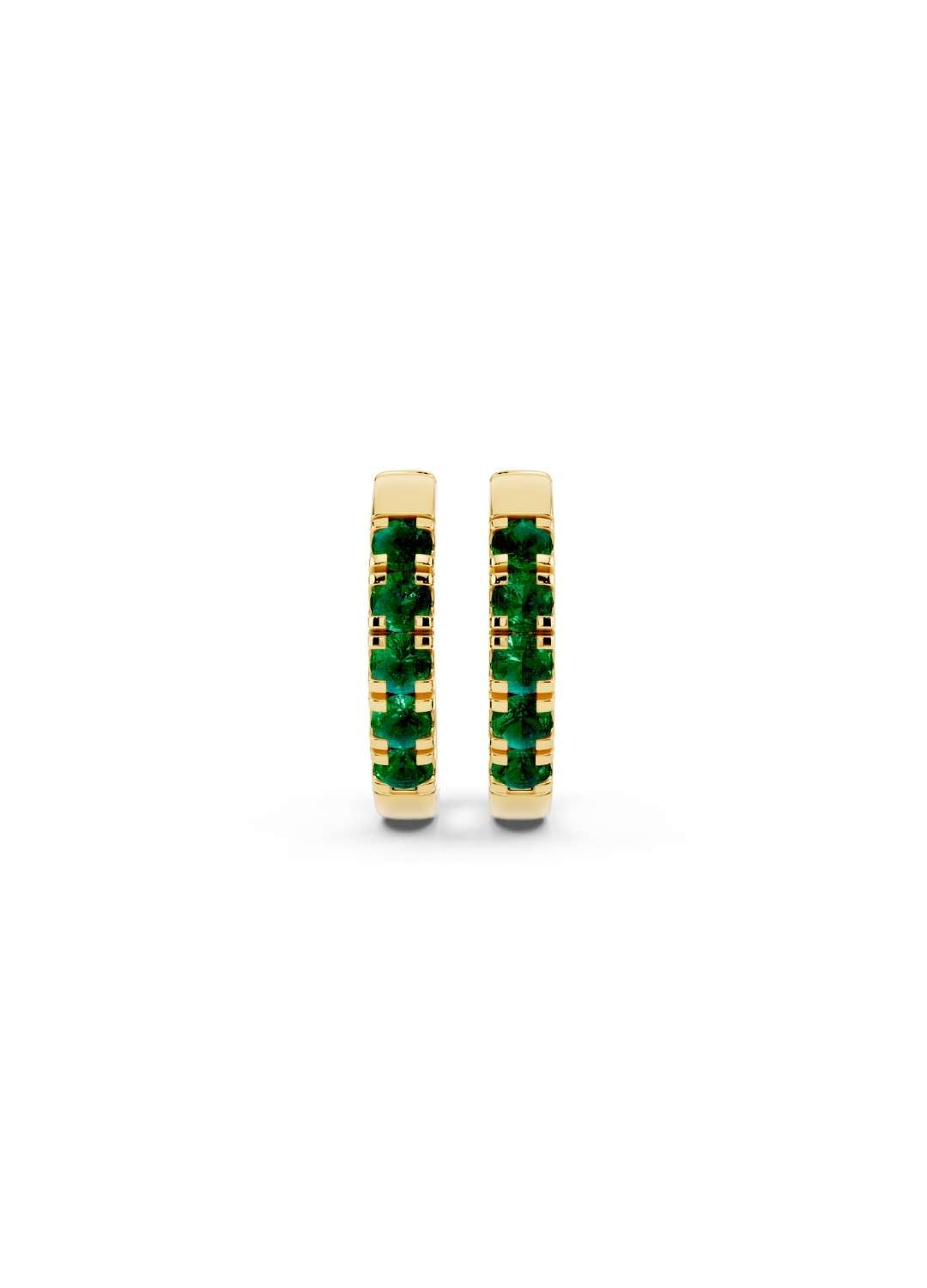 Emerald Petite Hoop Earrings Image 3
