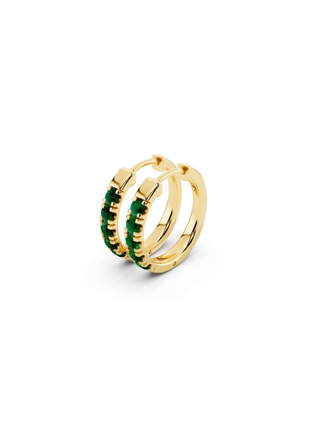Emerald Petite Hoop Earrings Image 4