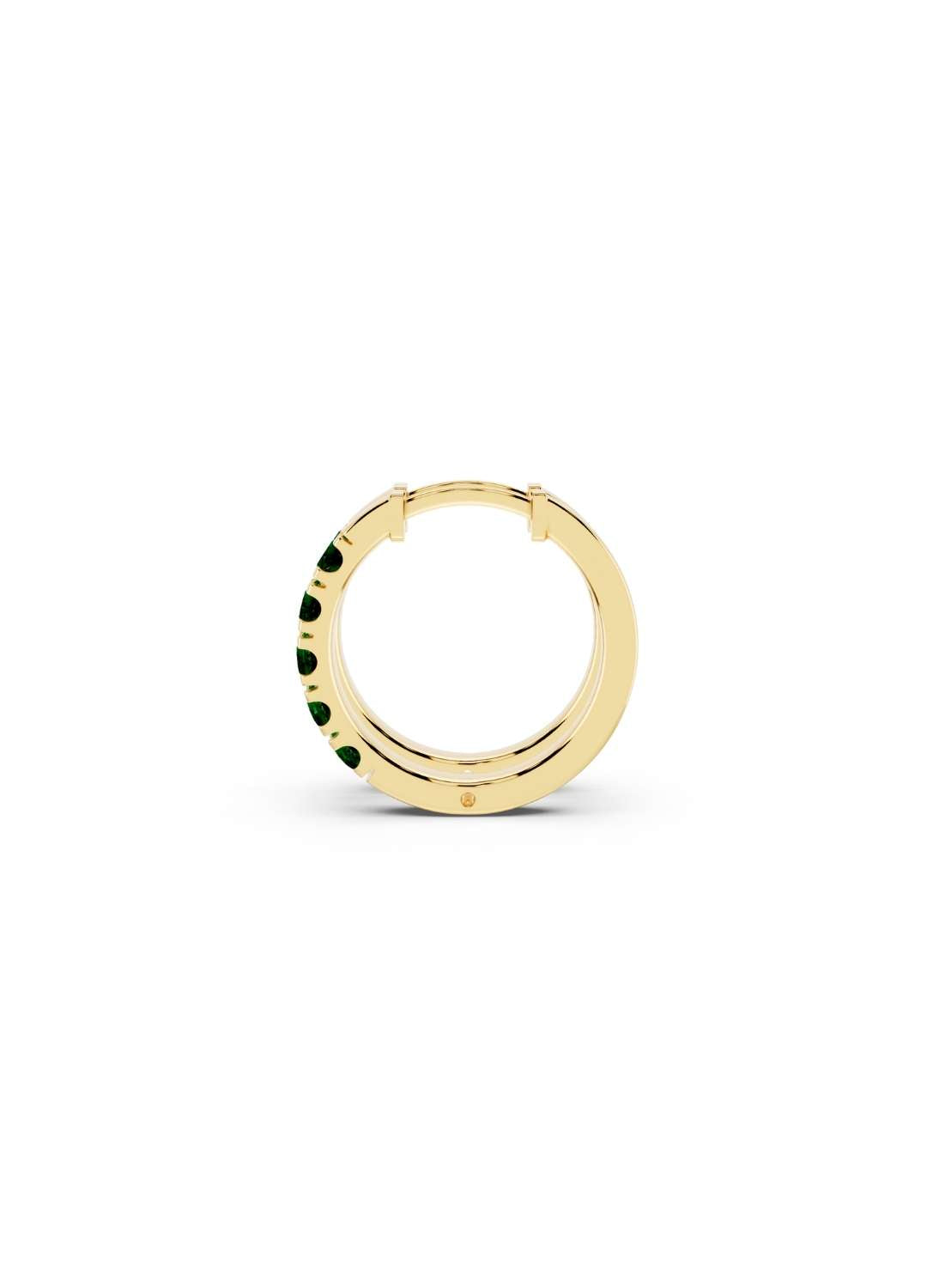 Emerald Petite Hoop Earrings Image 2