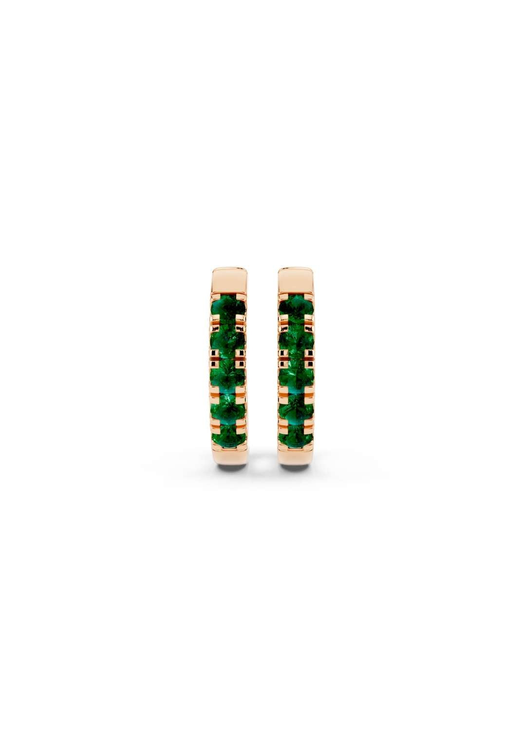 Emerald Petite Hoop Earrings Image 6
