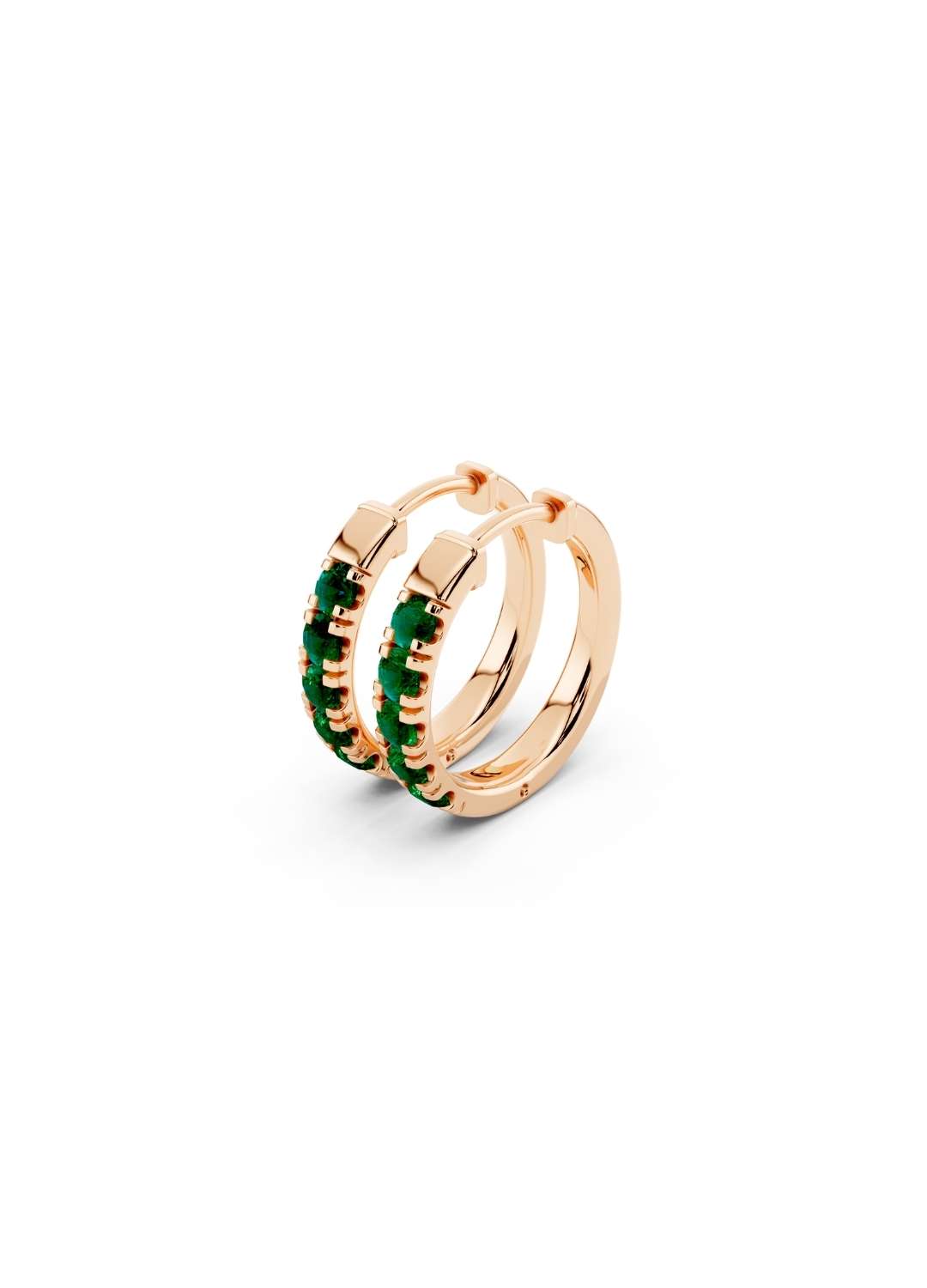 Emerald Petite Hoop Earrings Image 7