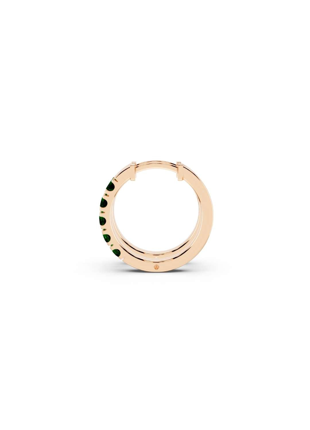 Emerald Petite Hoop Earrings Image 8