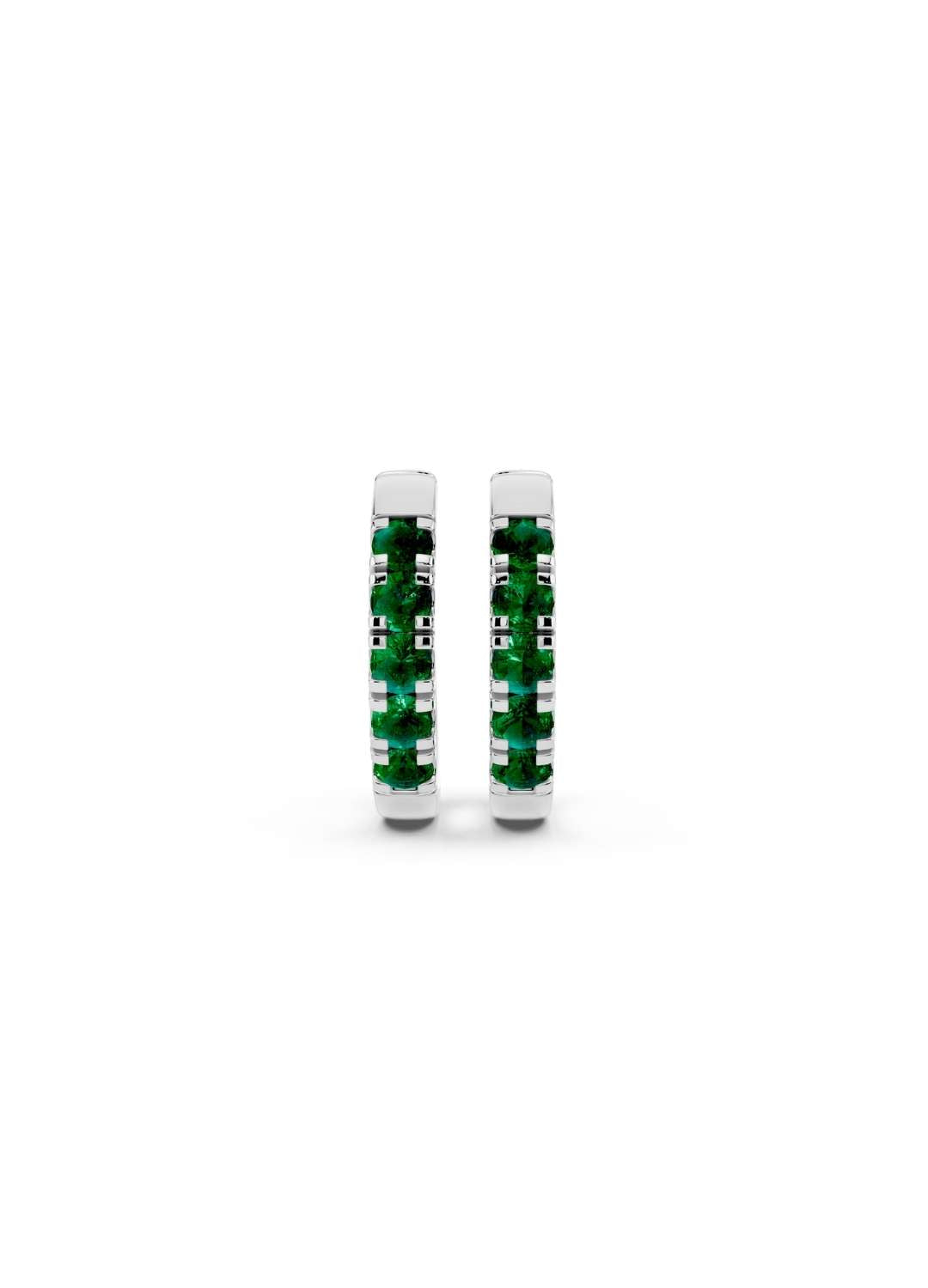 Emerald Petite Hoop Earrings Image 10