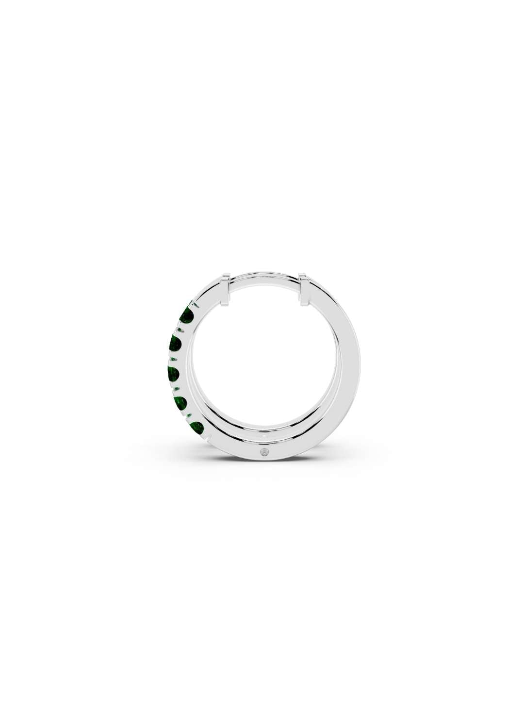 Emerald Petite Hoop Earrings Image 12