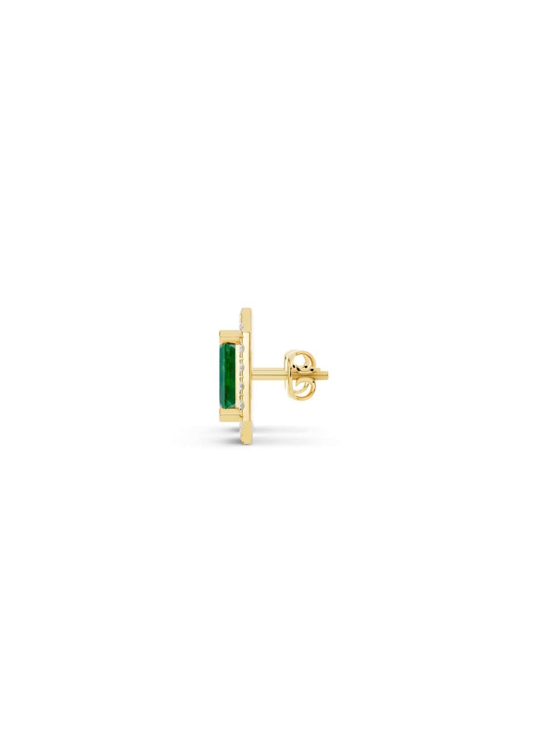 Emerald Sapphire & Diamond Halo Studs Image 3