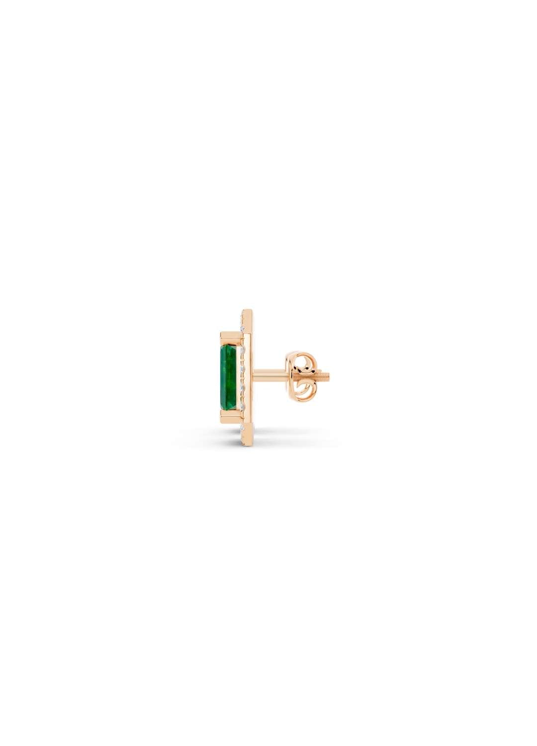 Emerald Sapphire & Diamond Halo Studs Image 7