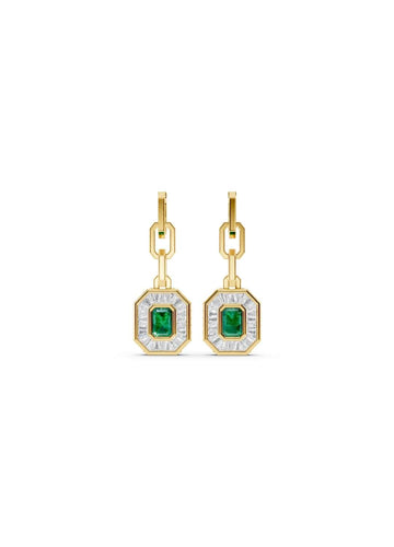 Emerald & Diamond Baguette Earrings Image 1
