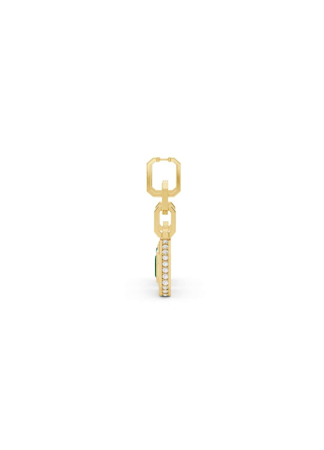 Emerald & Diamond Baguette Earrings Image 5