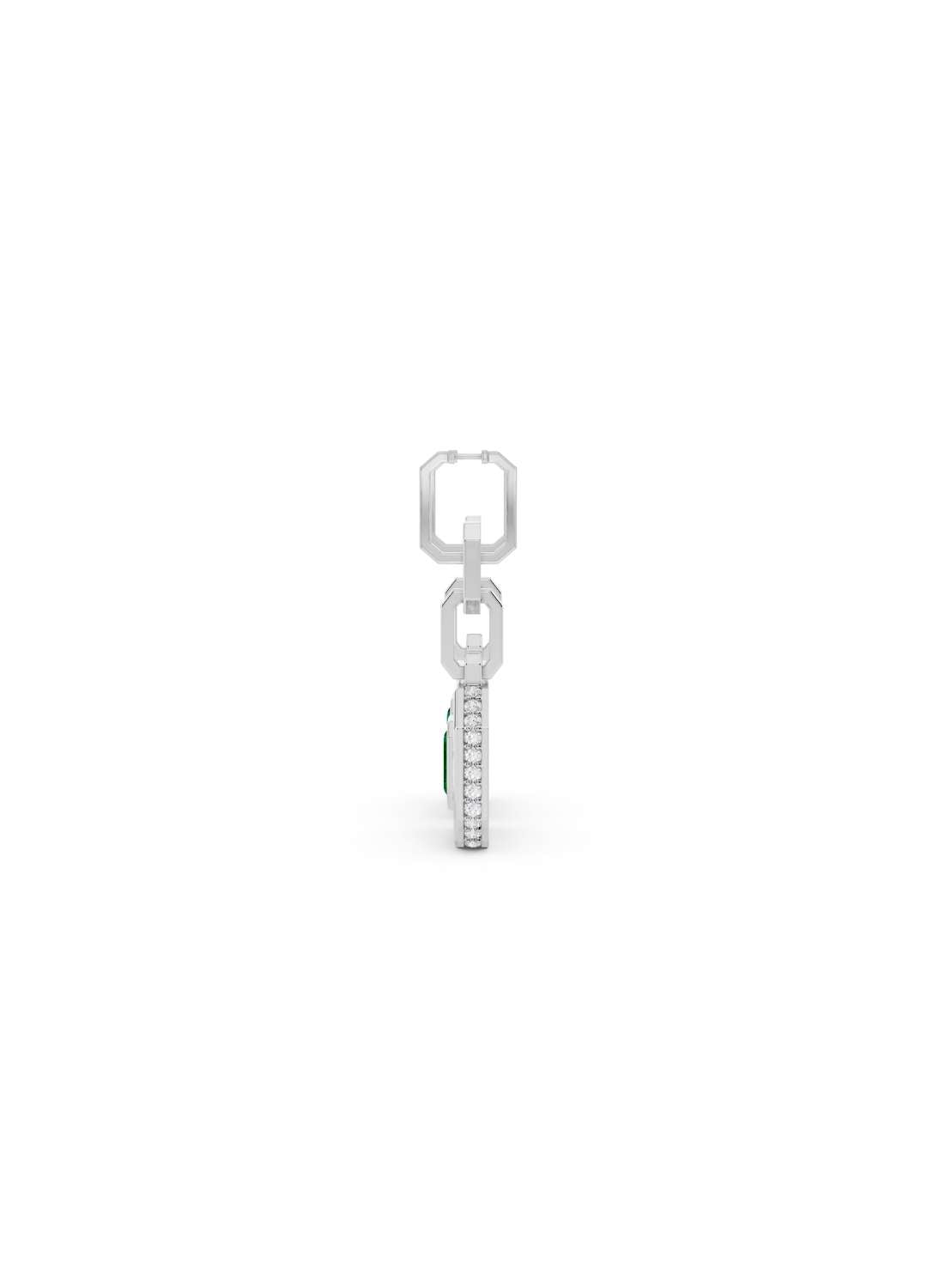 Emerald & Diamond Baguette Earrings Image 15