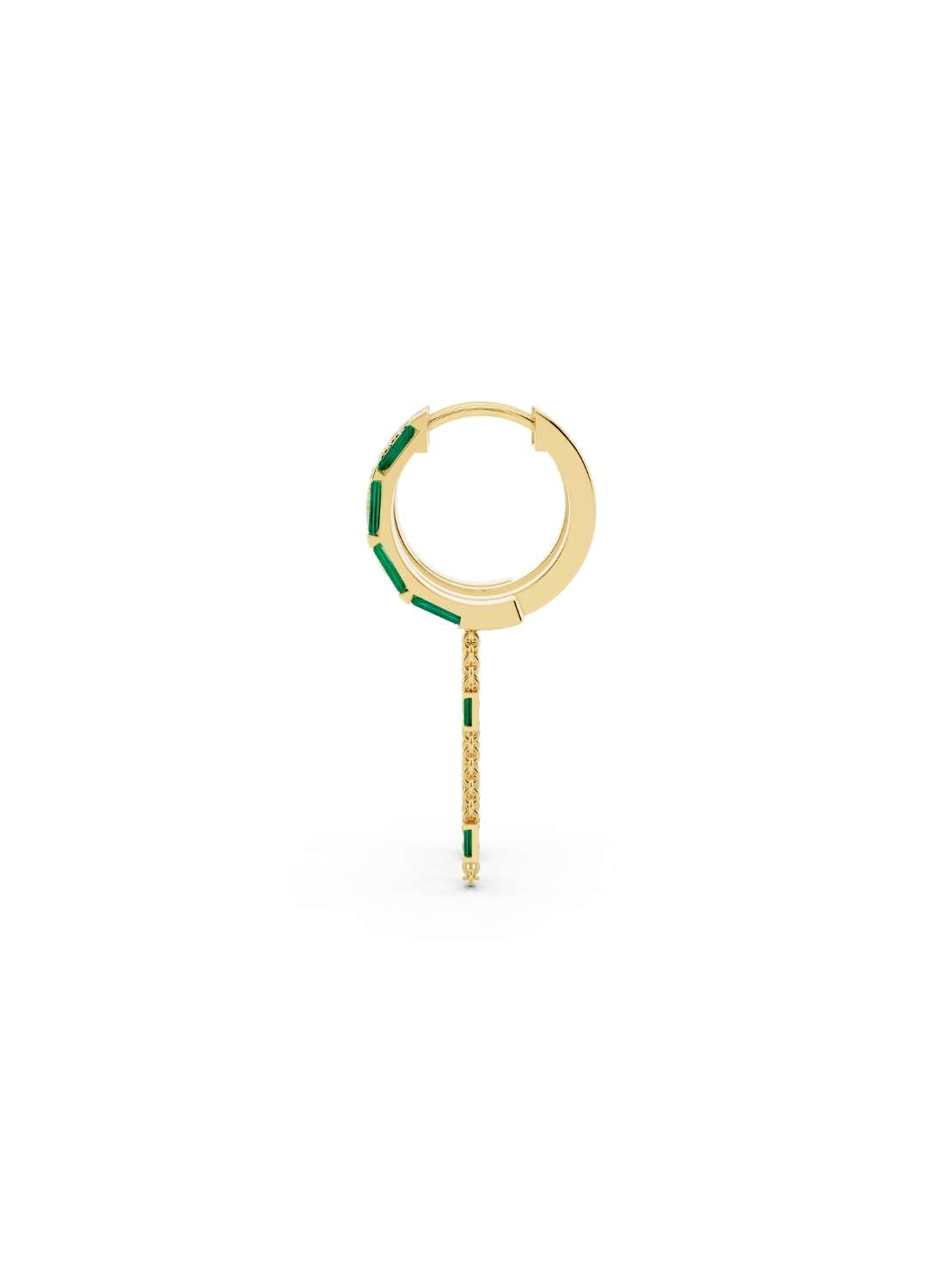 Emerald and Diamond Halo Drop Earrings Image 2