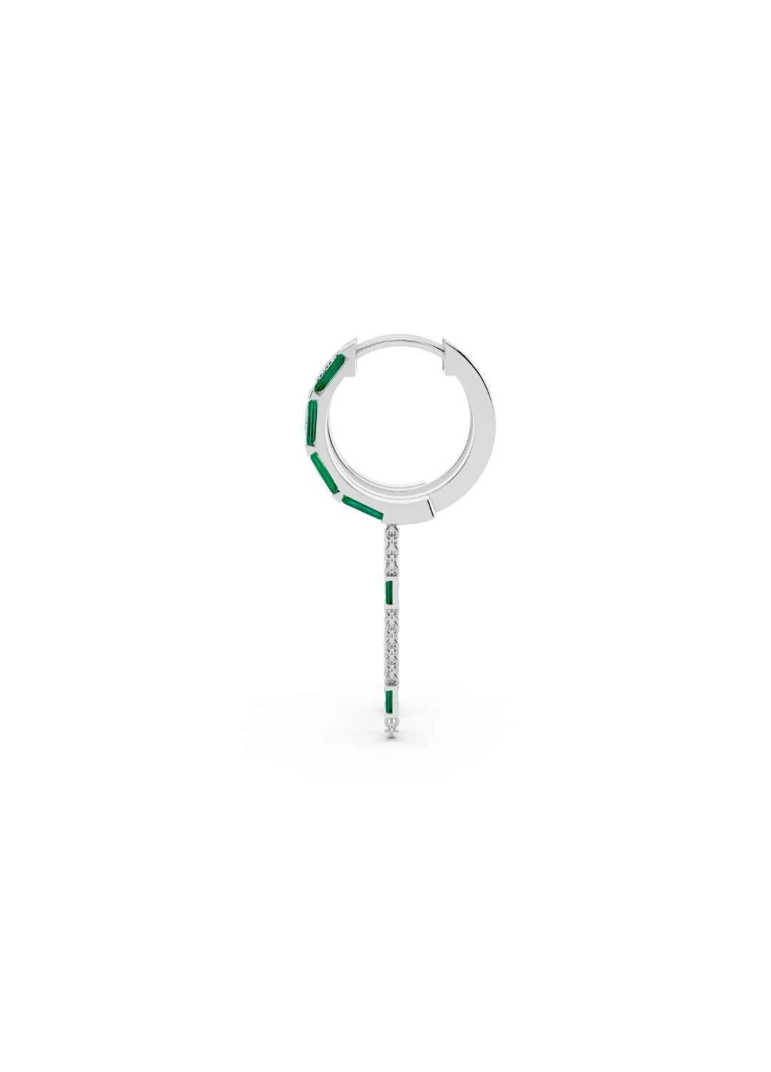 Emerald and Diamond Halo Drop Earrings Image 10