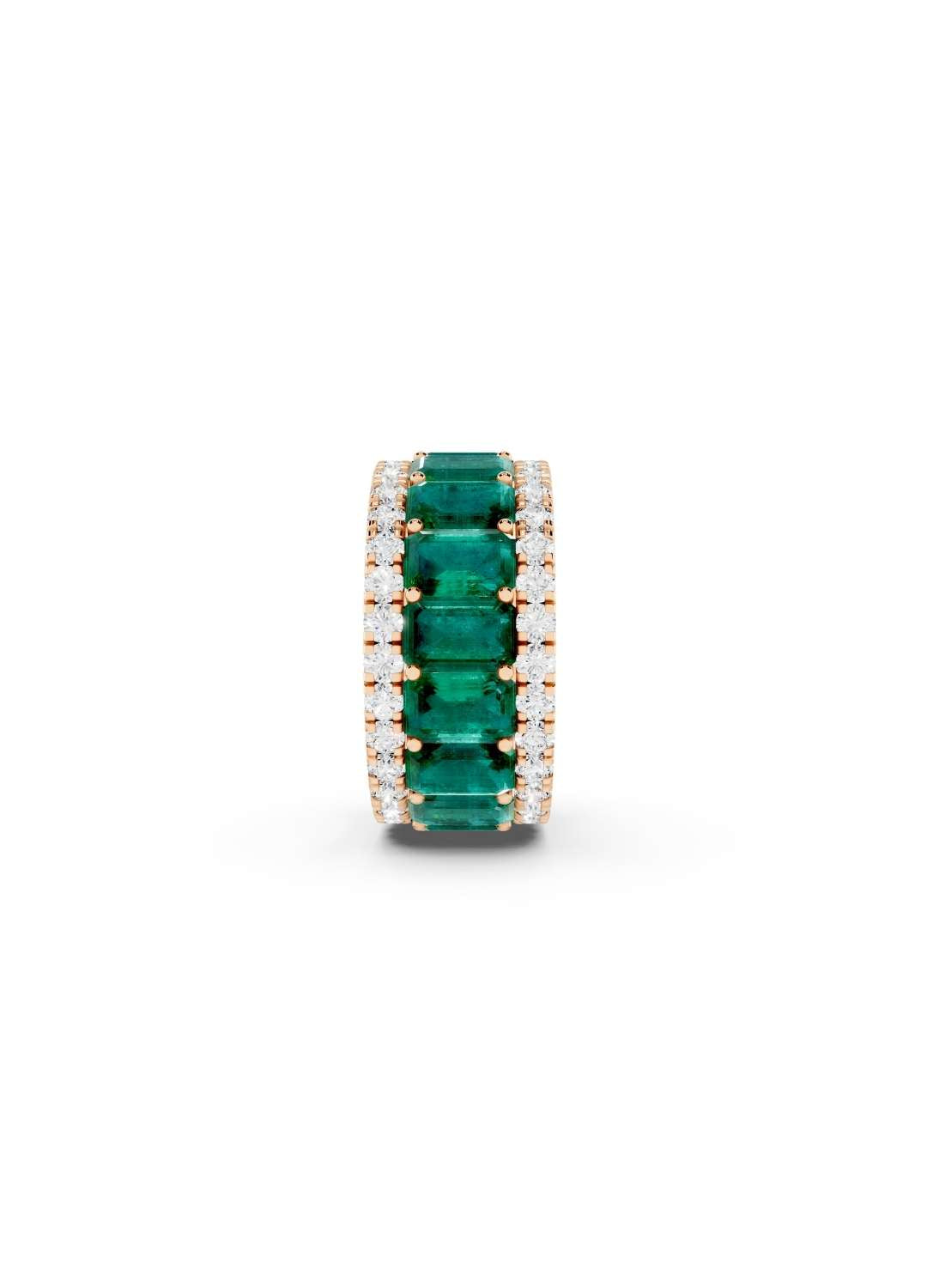Emerald & Diamond Cut Eternity Band Image 9
