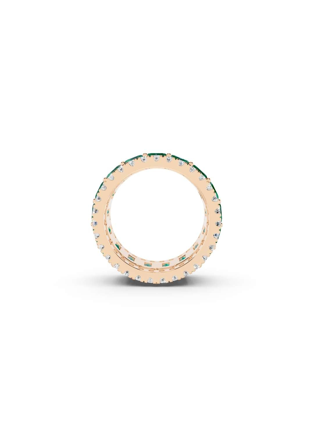 Emerald & Diamond Cut Eternity Band Image 5