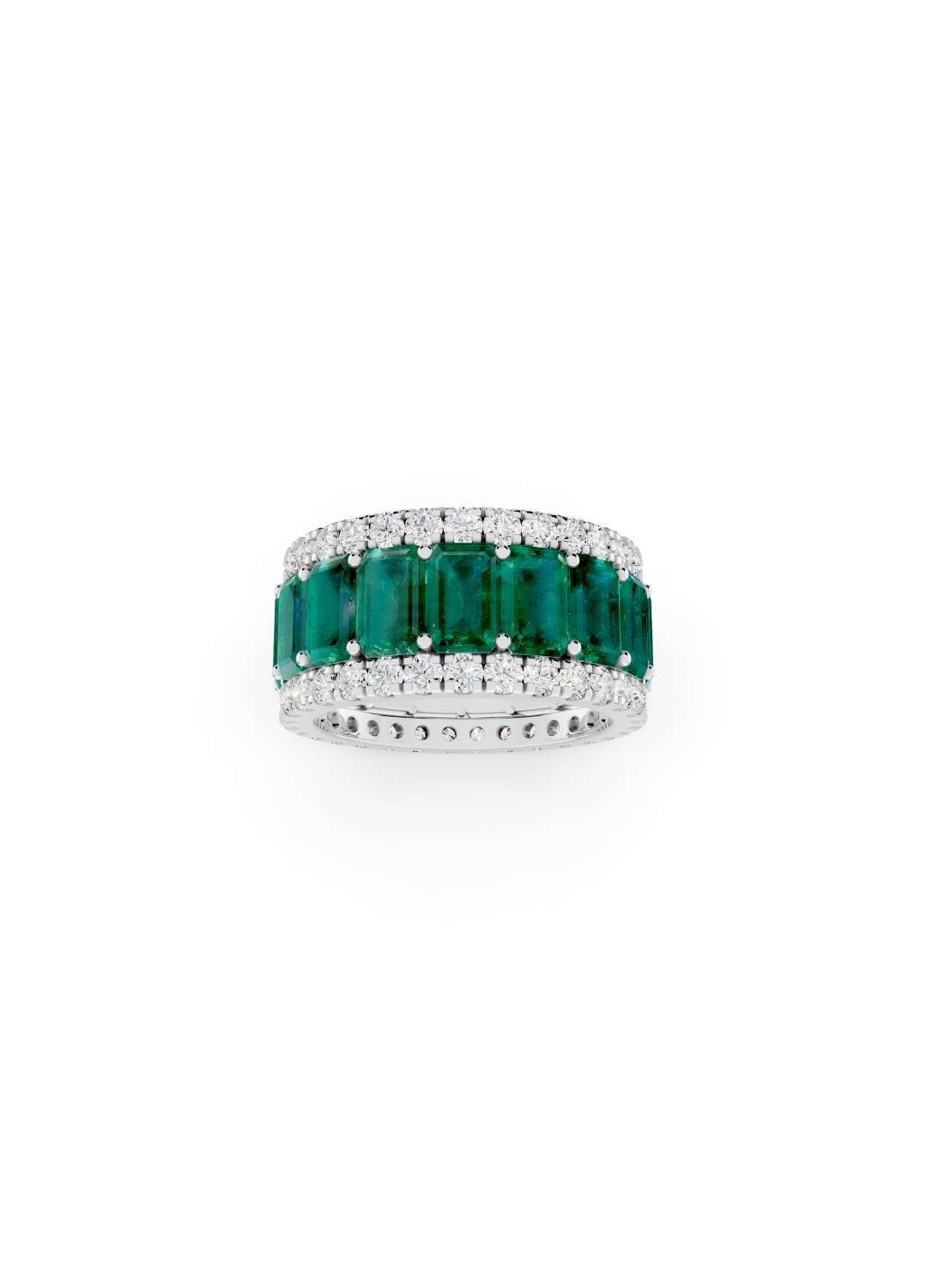 Emerald & Diamond Cut Eternity Band Image 12