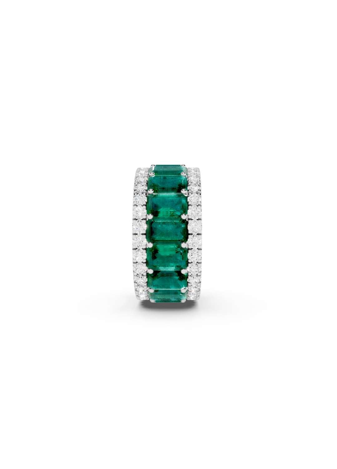 Emerald & Diamond Cut Eternity Band Image 14