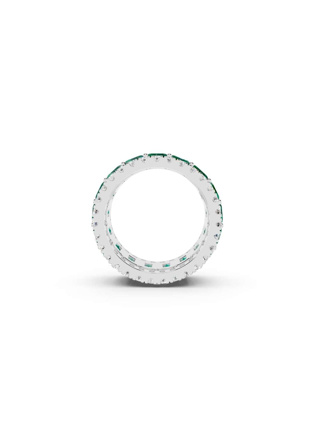 Emerald & Diamond Cut Eternity Band Image 15