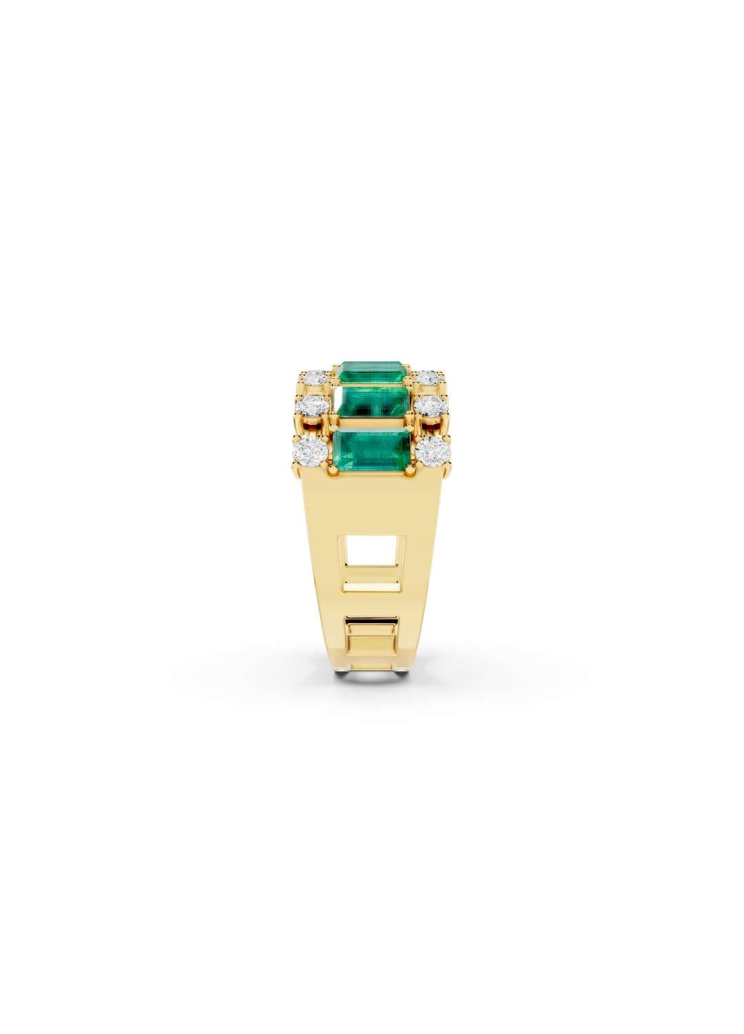 Emerald & Diamond Dual-Row Band Image 4