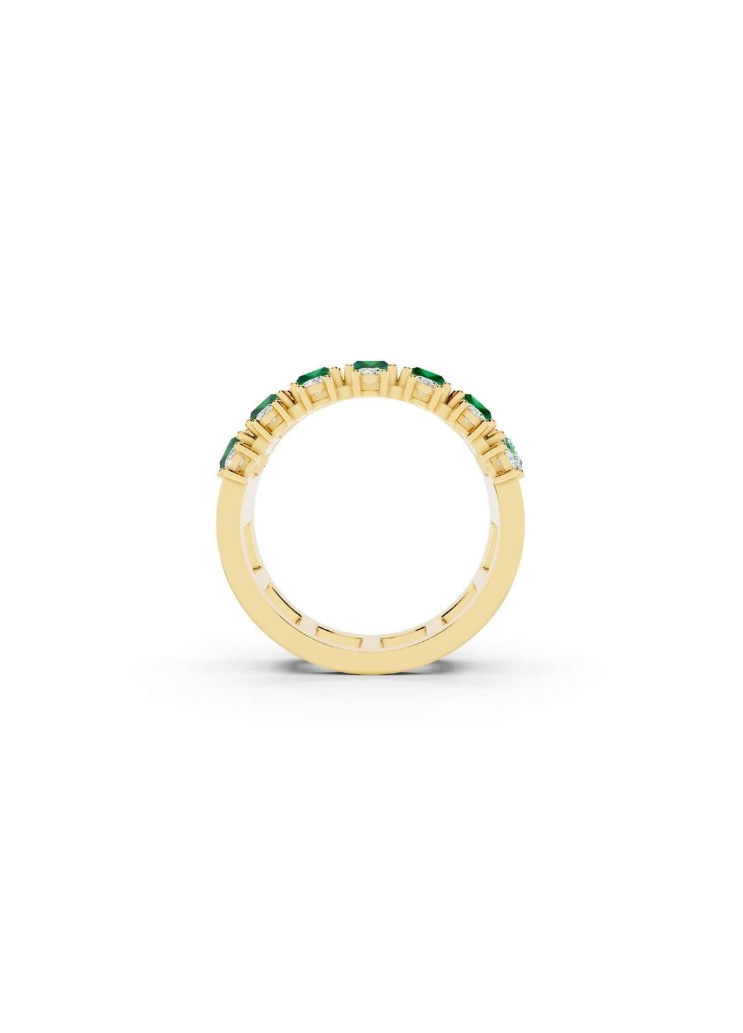 Emerald & Diamond Dual-Row Band Image 5