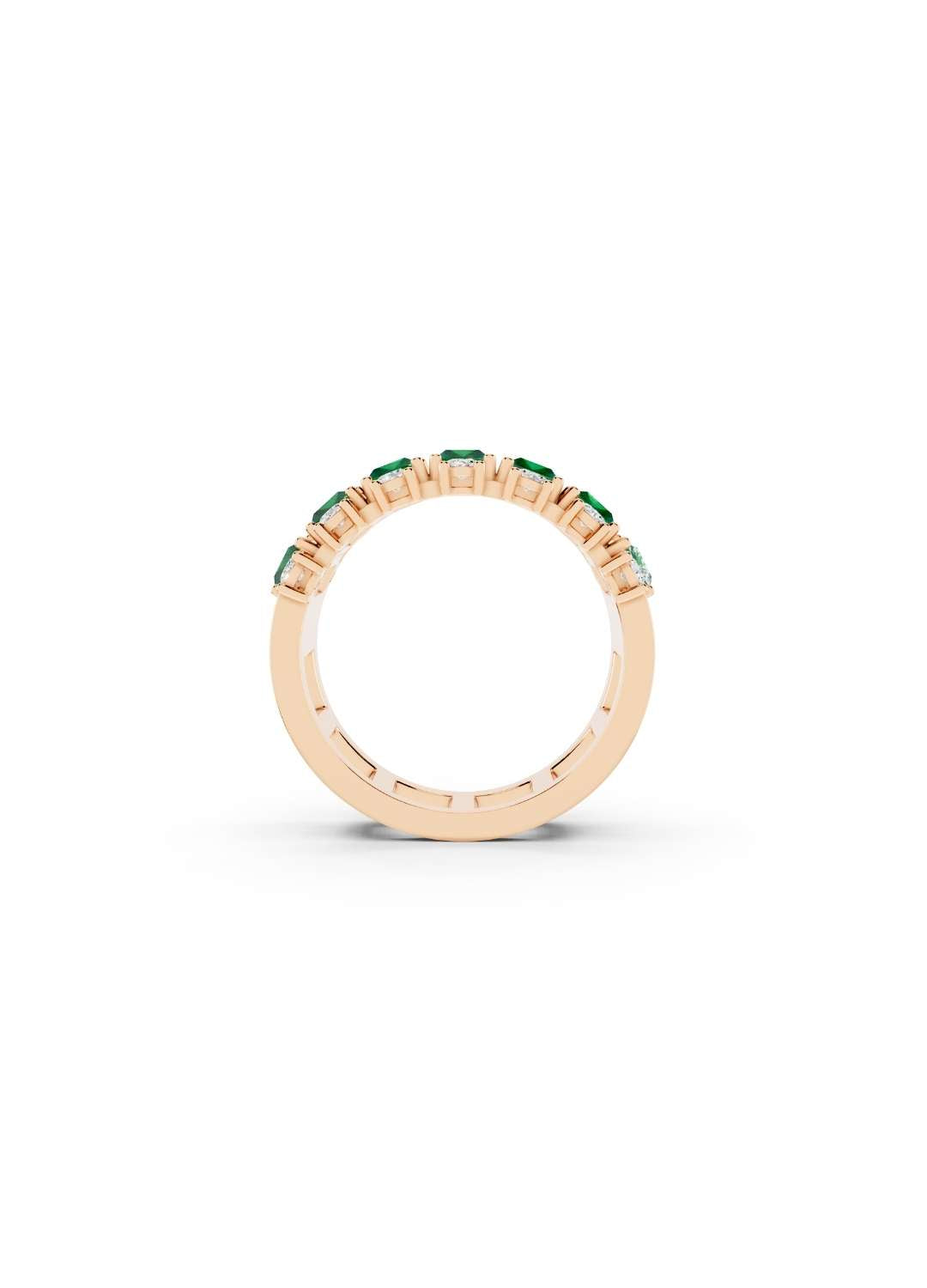 Emerald & Diamond Dual-Row Band Image 10