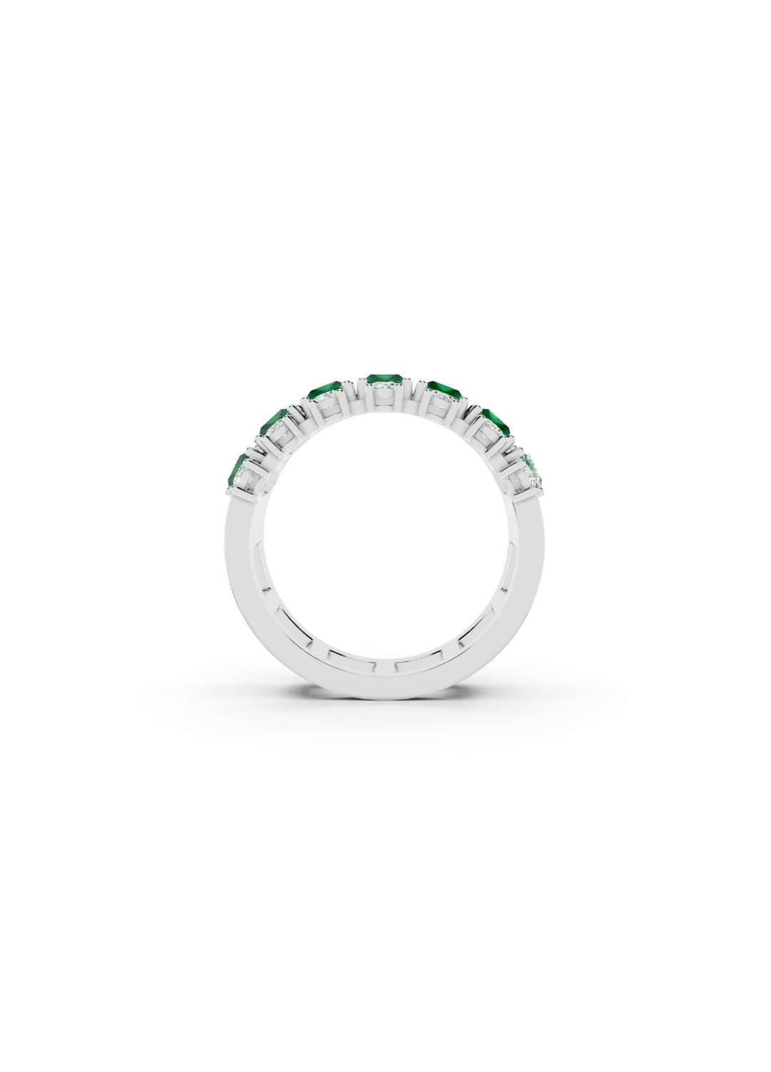 Emerald & Diamond Dual-Row Band Image 15