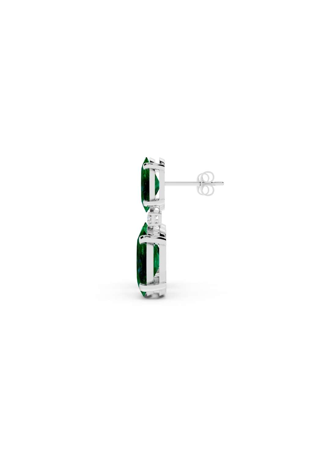 Emerald & Diamond Duo Oval Earrings Image 15