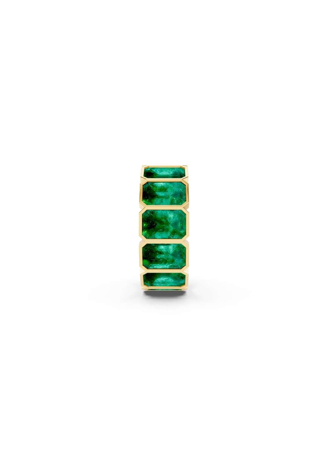 Emerald & Diamond Eternity Band Image 1
