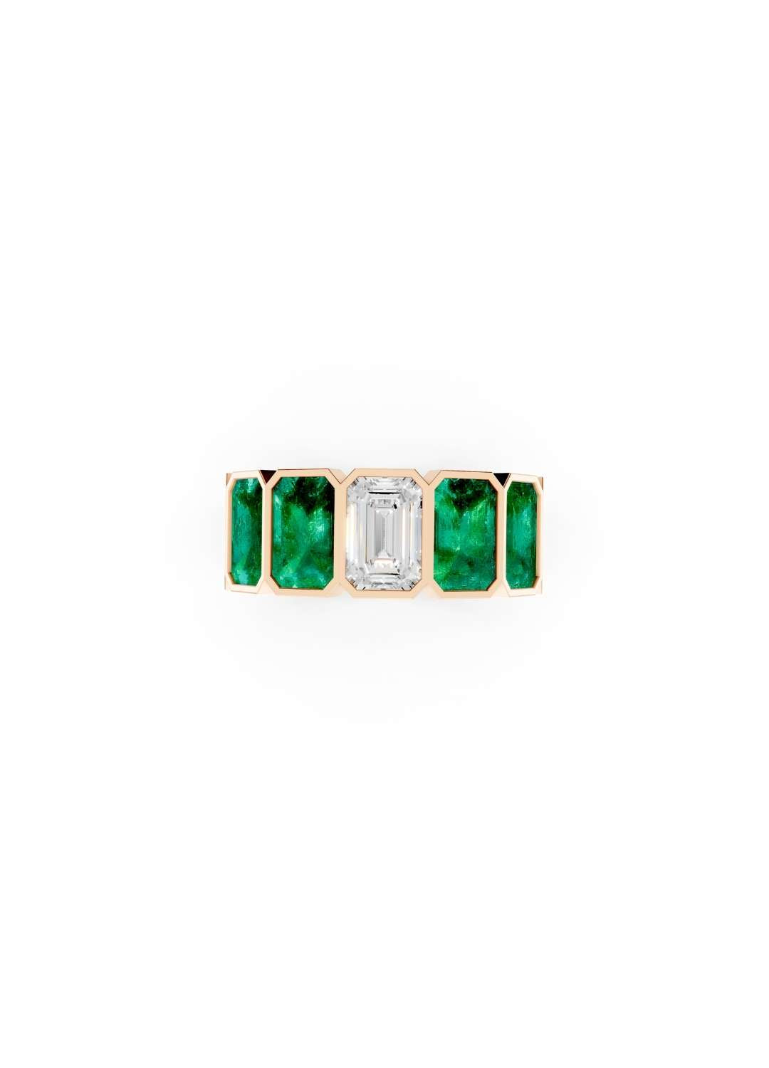 Emerald & Diamond Eternity Band Image 6